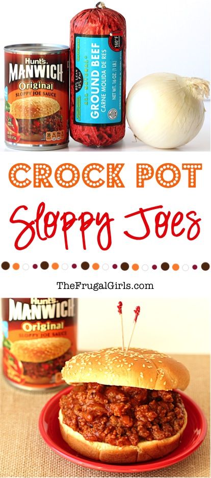 Sloppy Joe Recipe Crock Pot, Crock Pot Sloppy Joes, Slow Cooker Sloppy Joes, Beef Crockpot, Crock Pot Food, Dessert Original, Coconut Dessert, Frugal Girls, Sloppy Joes Recipe