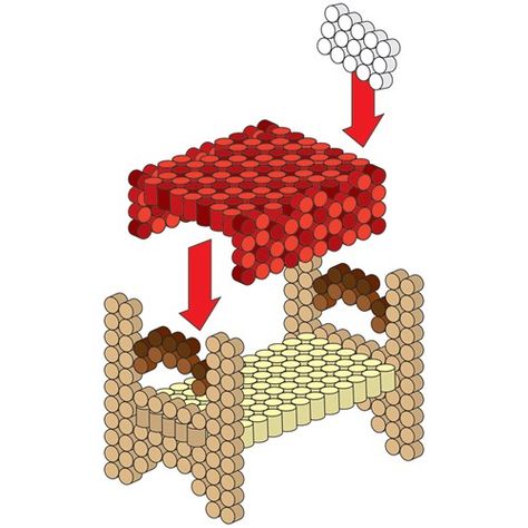 3-D Bed Quilt Simple, Cute Bed, Hama Beads 3d, Melt Beads Patterns, Melty Bead Patterns, Pearl Beads Pattern, Easy Perler Beads Ideas, 3d Perler Bead, Fuse Bead Patterns