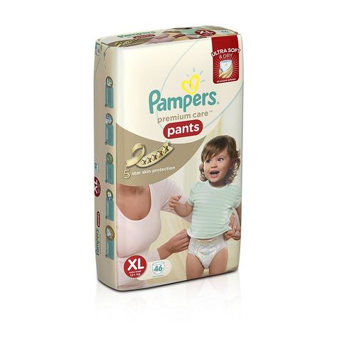 Pampers Premium Care Extra Large Size Diaper Pants (46 Count) - Baby Diapering Pampers Premium Care, Training Pants, Baby Care, Skin Protection, Large Size, Extra Large, Pants, Trousers