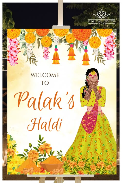 Haldi Standee Design, Haldi Welcome Board Template, Haldi Sunboard, Haldi Ceremony Welcome Board, Haldi Illustration, Haldi Board, Haldi Poster, Haldi Welcome Board, Wedding Card Verses