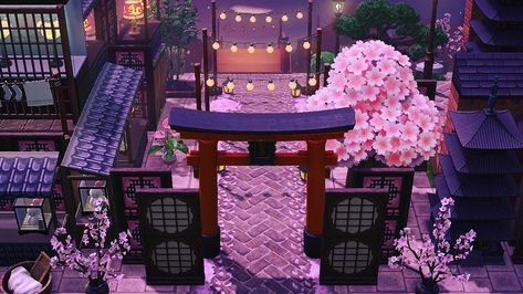 Japanese Island Acnh, Acnh Sakura, Acnh Zen Garden, Island Theme, Island Design, New Animal Crossing, Animal Crossing Qr, Zen Garden, New Leaf