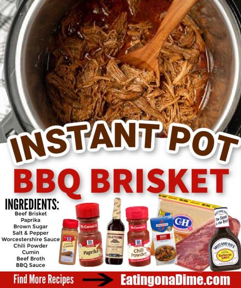 Pressure Cooker Brisket, Instant Pot Beef Brisket, Easy Brisket Recipe, Bbq Brisket Recipes, Beef Brisket Sandwich, Roast Brisket, Bbq Sauce Homemade Easy, How To Cook Brisket, Beef Recipe Instant Pot