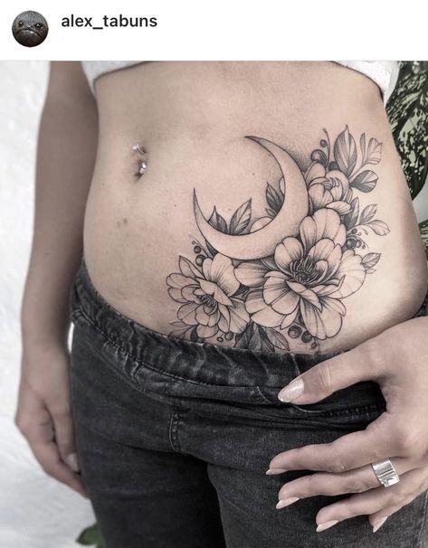 Dotwork peony flowers with moon tattoo on stomach #stomachtattoo #peonytattoo #moontattoo Tattoo On Stomach, Birth Flower Tattoos, Peonies Tattoo, Stomach Tattoos, Cute Tattoos For Women, Personal Identity, Birth Flower, First Tattoo, Peony Flower