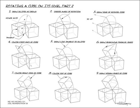 Image Rotating Boxes In Perspective, Perspective Tips, 2 Point Perspective, Perspective Lessons, Geometric Shapes Drawing, Basic Sketching, Shadow Drawing, Perspective Drawing Lessons, Art Advice