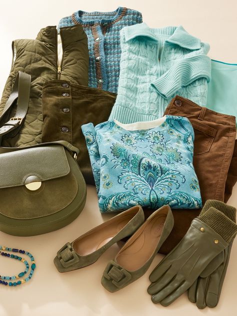 Olive & Teal: The unexpected pairing we’re obsessed with. Shop Talbots NEW fall arrivals now! Teal Sweater Outfit, Talbots Outfits, Teal Sweater, Shop Pants, Sweater Outfit, Outfit Fall, Hello Gorgeous, The Unexpected, Fall Collections