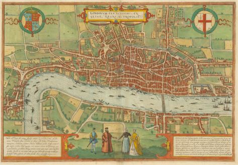 Medieval London, Medieval Map, Old Maps Of London, Map Of London, London Map, London Museums, Ancient Maps, Antique Illustration, Antique Maps