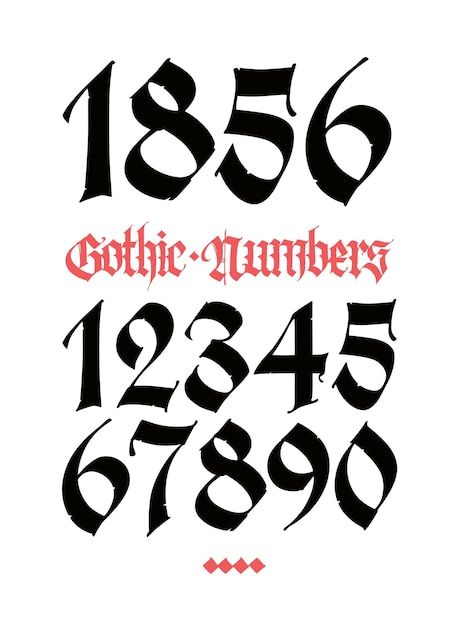 Gothic Words, Cursive Numbers, Number Tattoo Fonts, Gothic Letters, Gothic Calligraphy, Alphabet Graffiti, Cream Tattoo, Tattoo Fonts Alphabet, Font Tattoo