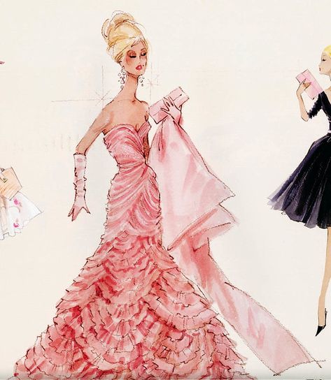 Barbie Calendar, Barbie Sketches, Robert Best, Collector Barbie, Vintage Fashion Sketches, Barbie Art, Barbie Fashion Sketches, Fashion Design Sketch, Barbie Gowns