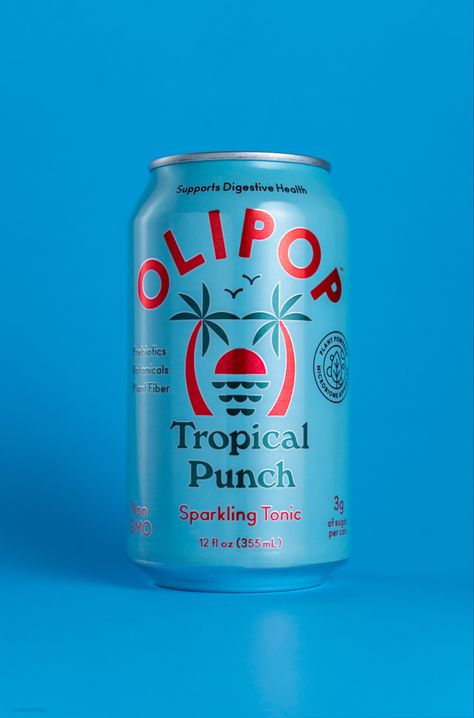 Olipop flavored drink can photo Olipop Soda, Tropical Punch, Travel Necessities, Plant Fibres, Digestive Health, Graphic Design, Drinks, Health, Travel