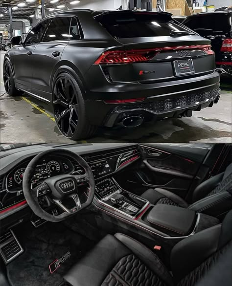 Audi Rq8, Suv Black Car, Blacked Out Luxury Suv, Audi Q8 2022, Audi Truck, Blacked Out Audi, Audi Truck Q8, All Black Audi Suv, Audi Rs Q8 2022