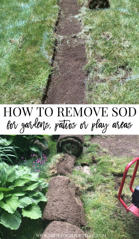 Gravel Patio & Fire Pit Project:  Removing Sod Gravel Patio Fire Pit, Diy Curb Appeal Ideas, Removing Sod, Gravel Patio Diy, Fire Pit Yard, Small Patio Design, Diy Curb Appeal, Fire Pit Materials, Cement Patio