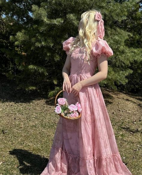 Pink Cottage Core Outfit, 22 Photoshoot, Cottage Core Aesthetic Outfit, Cottage Core Outfit, Aesthetic Cottage Core, Pink Cottagecore, Princess Gowns, Aesthetic Cottage, Aesthetic Core