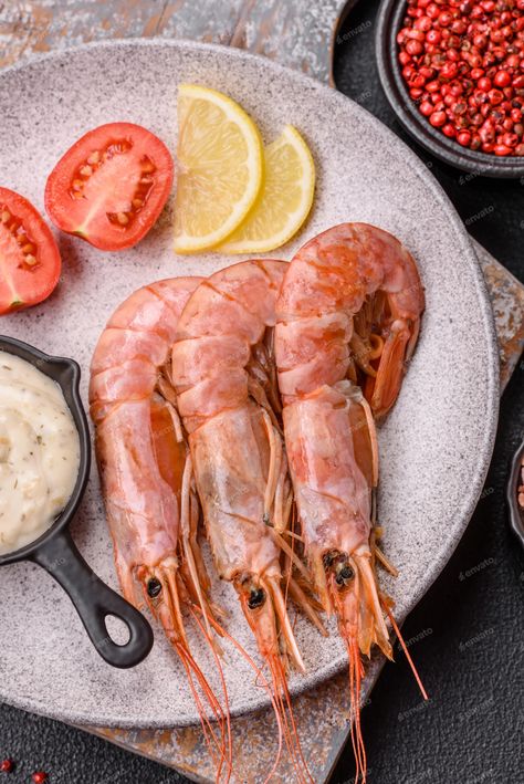 Tiger shrimp or langoustine boiled with spices and salt, Photos - Envato Elements Tiger Shrimp, Envato Elements, Salt