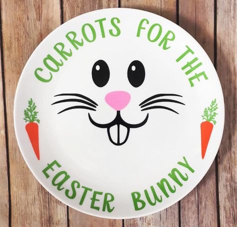 Easter Bunny Plate, Easter Cricut, Charger Plate Crafts, Lake Hopatcong, Love Name, Easter Plates, Bunny Plates, Vinyl Monogram, Easter Projects