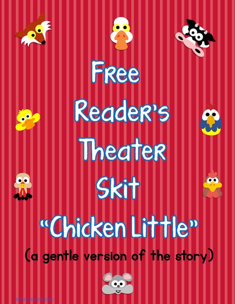 FREE reader's theater script using Masketeers clip art for a gentle, fun version of the CHICKEN LITTLE story ...Follow for Free "too-neat-not-to-keep" teaching tools & other fun stuff :) Chicken Activities, Incubating Eggs, Theater Sets, Theater Script, Readers Theatre, Theatre Ideas, Readers Theater Scripts, Drama Activities, Hatching Chickens