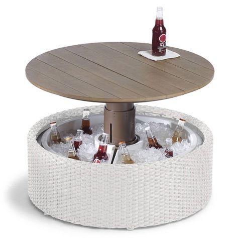 Baleares Pop-Up Ottoman / Beverage Cooler - The Green Head Table Cooler, White Daybed, Floating Cooler, Element Table, Beverage Tub, House Backyard, Beer Cooler, Cool Boats, Cool Coffee Tables