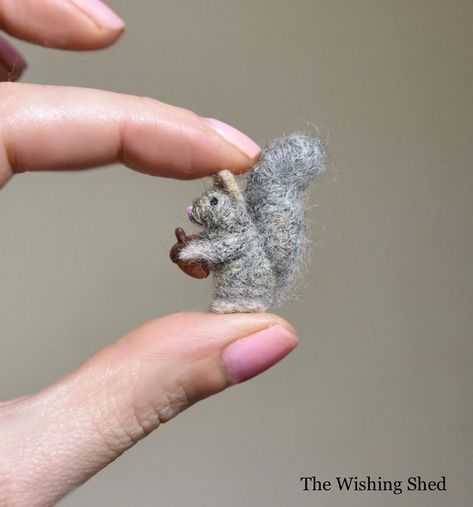 Teeny tiny felted squirrel 🐿 💖 is part... - The Wishing Shed Needle Felting Squirrel, Felted Frog, Felted Squirrel, Needle Felted, Needle Felting, Shed, I Hope, Felt