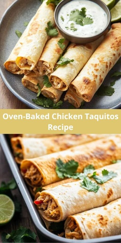 Our oven-baked chicken taquitos are the perfect quick and easy meal that’s loaded with flavor. These taquitos are stuffed with shredded chicken, cream cheese, sour cream, and a zesty blend of spices, then baked to crispy perfection. With no frying needed, they’re a healthier choice for those craving authentic Mexican flavors. Serve these cheesy chicken taquitos as a tasty appetizer, snack, or main dish. Ideal for family dinners, game nights, or meal prep, this recipe will be your go-to for crunchy, satisfying taquitos. Best Chicken Taquitos Recipe, Shredded Chicken Snacks, Chicken Cheese Taquitos, Baked Chicken Taquitos Flour Tortillas, Mexican Taquitos Chicken, Shredded Chicken Appetizer Recipes, Chicken Toqitoes Easy, Mexican Finger Food Recipes, Easy Taquitos Chicken