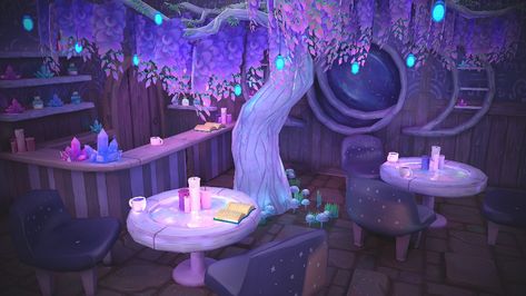 ArtStation - Witch Cafe, Finn Stevens-Lock Witch Cafe, Coffee Shop Ambience, Witch Room, Fantasy Rooms, Witch Shop, Fantasy Background, Fantasy Places, Magic School, Witch Aesthetic