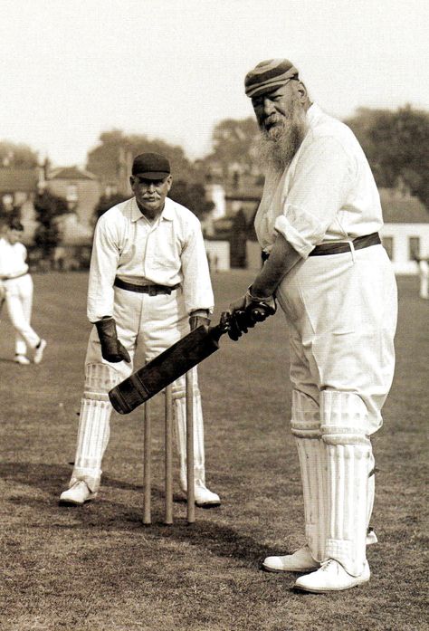 The cricketer W G Grace. He played in the first Test match in England - against Australia in 1880 at the Oval - and scored the first Test century by an English batsman, He died in 1915 - Britain - 1905 Cricket Players, Sporting Legends, Test Match, World Cricket, Disco Fashion, Cricket Club, Shiva Painting, National Photography, Cricket Team