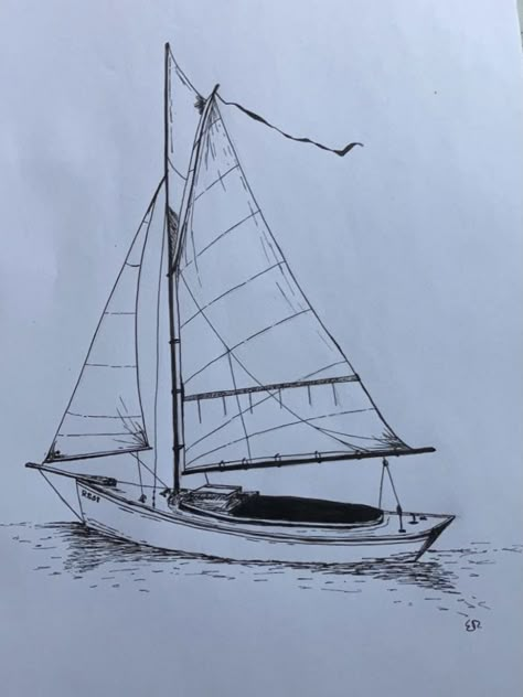 Pen art 1-3-21 Sail Boat Sketches, Sail Boat Drawing, Boat Sketches, Fate Tattoo, Sailboat Drawing, Marthas Vinyard, Boat Sketch, Watercolour Ideas, Boat Drawing