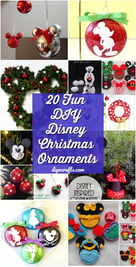 Diy Disney Christmas, Disney Christmas Diy, Disney Ornaments Diy, Disney Christmas Crafts, Deco Disney, Disney Christmas Decorations, Disney Diy Crafts, Disney Christmas Tree, Tema Disney