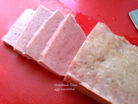 Homemade Spam Recipe, Homemade Spam, Luncheon Meat Recipe, Deli Meat Recipes, Spam Recipes, Pork Jerky, Homemade Sausage Recipes, Beef Meatloaf, Homemade Meatloaf