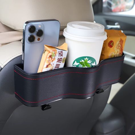 PRICES MAY VARY. Perfect Companion for Your Road Trip - Do your children eat snacks in the back seat of the car? And no place to put snacks? We've all been in these situations. This headrest cup holder is perfect for passengers especially kids to store things. It is very suitable for children to put things and snacks at will. Handy extra storage for items you need available on a long trip. Necessities for traveling with kids. High-Quality car back seat organizer - The carefully crafted lychee le Storage For Snacks, Back Seat Organizer, Seat Back Organizer, Truck Organization, Car Travel Accessories, Car Food, Backseat Organizer, Backseat Car Organizer, Car Seat Organizer