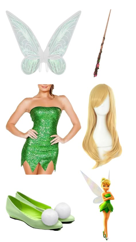 #tinkerbell #rave #costume #cosplay #outfit #coachella Tinkerbell Costume Ideas For Women, Green Tinkerbell Dress, Tinkerbell Winter Costume, Halloween Costume With Green Dress, Timkerberbell Costume, Tinkerbell And Vidia Costume, Tinkerbell Diy Costume, Tinkerbell And Friends Costume, Peter Pan And Tinkerbell Costume