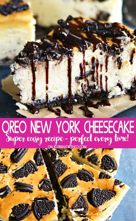 Recipe For Cheesecake, Cheesecake With Oreo Crust, Cheesecakes Recipes, Kahlua And Cream, Homemade Cheesecake Recipes, Thanksgiving Board, Oreo Cheesecake Recipes, Cheesecake Oreo, Cream Cheesecake