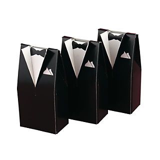 HBH™ Formal Tuxedo Favor Boxes; Black Groom Tuxedo Wedding, Wedding Favor Table, Formal Tuxedo, Wedding Candy Boxes, Wedding Treats, Store Layout, Groom Tuxedo, Tuxedo Wedding, Favor Ideas