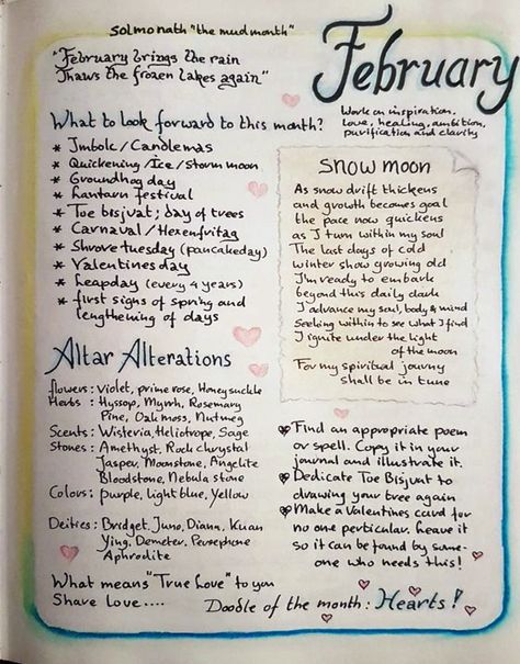 February Witchcraft, February Correspondences, Monthly Correspondences, February Magick, Witchcraft Candle Magic, Monthly Bujo, Magical Correspondences, Fairy Energy, Magical Recipes