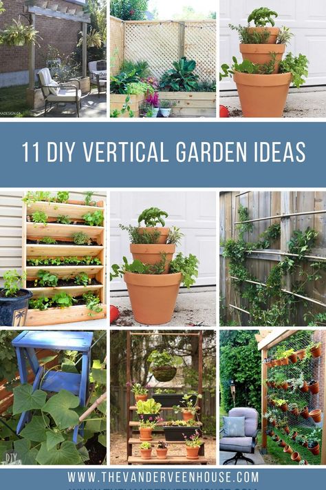 11 Amazing DIY vertical garden ideas. Are you short on garden space? Do you want to put less effort in and still get great vegetable yields? Here are some great ideas that you can use to make that perfect vegetable arbor or garden space #vegetablegarden #verticalgarden #gardening Diy Vertical Garden, Vertical Garden Ideas, Vertical Vegetable Garden, Vertical Garden Wall, Vertical Herb Garden, Vertical Garden Diy, Walled Garden, Pallet Garden, Pallets Garden