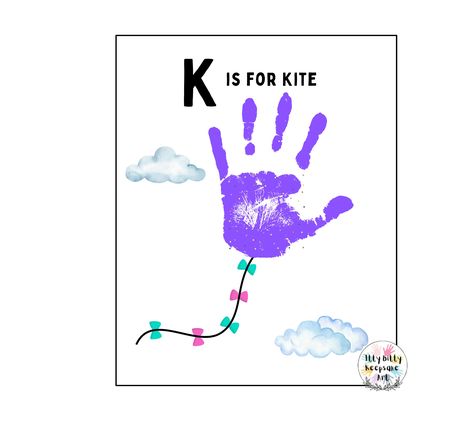 DIY Printable Letter K Handprint Craft Template Digital Print-it-out template Craft Perfect Activity for: -Teachers/Homeschooling -Parents -Daycares -Friends and Families ***Adorable alphabet artwork / craft. -Instant Download PDF File Available -Printable Craft ***Just paint and add kids handprints to make it a memorable craft : Keepsake #handprintcraft #footprintcraft #homeschooling #handandfootprint #teachercraft #diycraft #printable #LetterKHandprint #alphabetcraft K Is For Kite Handprint, Handprint Kite Craft Preschool, K Is For Handprint Craft, Letter I Footprint Craft, K Handprint Craft, Letter T Handprint Craft, Letter J Handprint Craft, Letter I Handprint Craft, Letter E Handprint