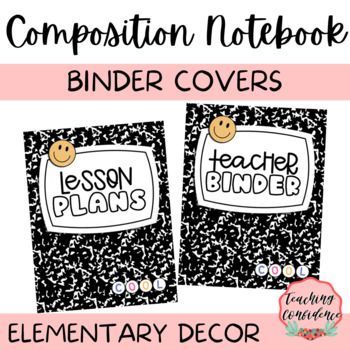 Composition Notebook Decorations, Composition Notebook Bulletin Board, Composition Book Classroom Theme, Composition Notebook Classroom Theme, Teacher Binder Cover, Middle School Decor, Writing Binder, Math Binder, Sub Binder