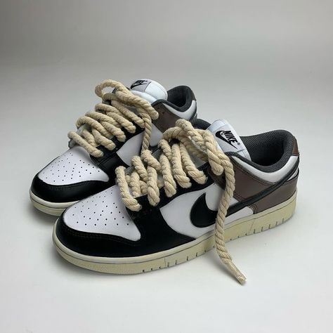 KLEKT on Instagram: “Nike Dunk Low Mocha Custom ✅ Rope Laces ✅ Absolute Flames ✅ Would you cop these? 📸 by @pato.customs #klekt #teamklekt #klekttakeover…” Nike Dunk Low Mocha, Custom Jordans, Custom Shoes Diy, Custom Kicks, Custom Nikes, Diy Shoes, Nike Dunk Low, Dunk Low, Leather Patches