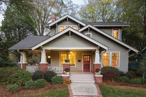 bungalow Additions Before and After | Before & After: Storybook Ending Bungalow Exterior Colors, Bungalow Addition, Homes Design Ideas, Craftsman Bungalow Exterior, Bungalow Exterior, Bungalow Homes, Craftsman Exterior, Craftsman Style House, Craftsman Style Home