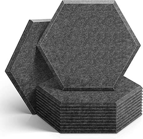 Amazon.com: DEKIRU 12 Pack Acoustic Panels Hexagon Sound Proof Padding, 14 X 13 X 0.4 Inches Sound dampening Panel Used in Home & Offices (Grey) : Musical Instruments Diy Sound Proofing, Sound Panel, Diy Display, Foam Panels, Home Recording Studio, Sound Dampening, Home Offices, Ceiling Tiles, Acoustic Panels