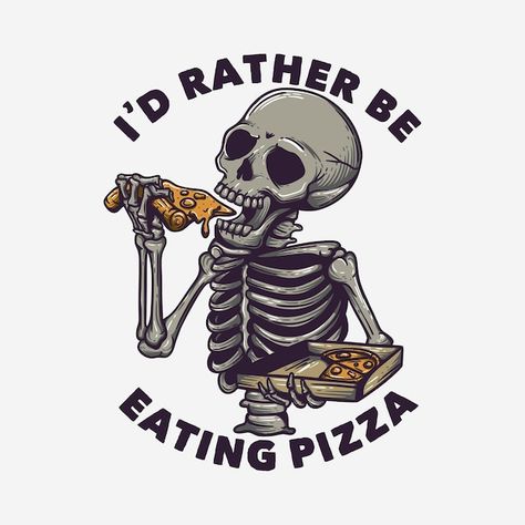 Pizza Tattoo, Apple Tattoo, Hipster Illustration, Small Restaurant Design, Automotive Logo Design, Pizza Art, Skeleton Illustration, Eating Pizza, Hipster Logo