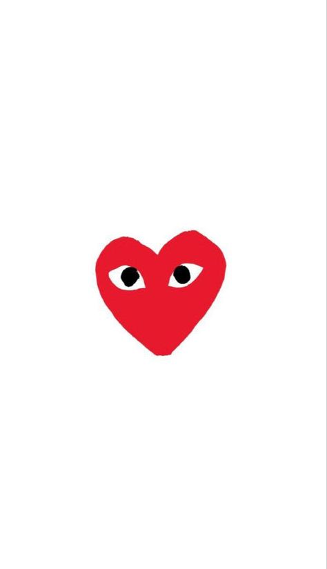 Cdg Play Wallpaper, Red Heart With Eyes, Cdg Heart Wallpaper, Red Colour Wallpaper, Cdg Wallpaper, Play Hearts, Play Wallpaper, Play Heart, Print Design Fashion