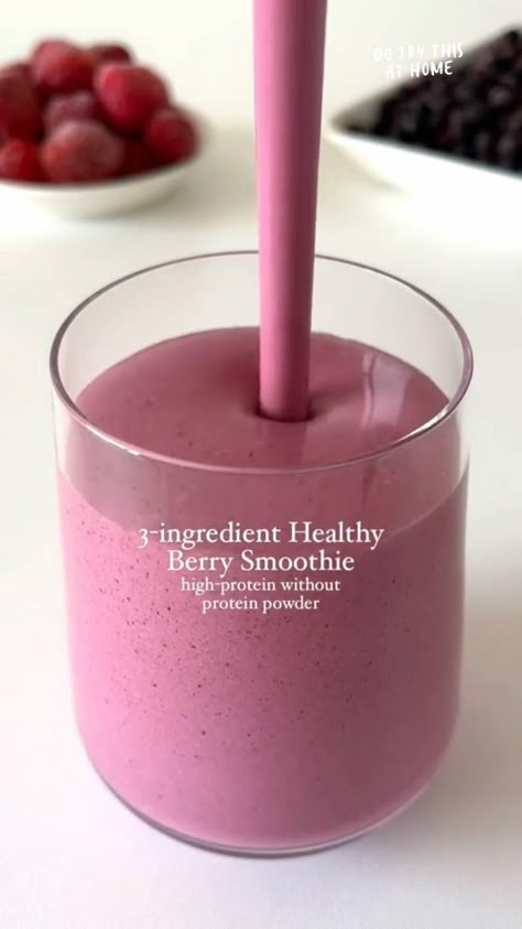 3-ingredient High-protein Berry Smoothie💗 This smoothie is such an easy and yummy breakfast or snack idea😋 Recipe in bio💗Follow for more easy recipes! • • • Video Credit @wujifood #berrysmoothie #berrysmoothies #healthysmoothie #healthysmoothierecipe #highproteinbreakfast #easybreakfast #easybreakfastideas #proteinsmoothie #healthybreakfast healthy berry smoothie recipe, high protein berry smoothie, healthy & quick breakfast idea 🎥fitfoodieselma Healthy Smoothie Recipes Without Protein Powder, Smoothie Recipes No Protein Powder, Protein Shake Recipes Without Powder, Protein Smoothie Recipes Without Powder, Protein Shake Without Powder, Smoothie Recipes Without Protein Powder, Protein Smoothies Without Powder, Smoothie Without Protein Powder, Healthy Quick Breakfast