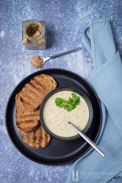 A mustard soup, called moesterdsoep, comes from the Netherlands. Dutch mustard soup is best served with ham or bacon, plus your favourite fresh bread. Netherlands Recipes, Mustard Soup, Medieval Recipes, Dutch Food, Artichoke Recipes, Dutch Recipes, Soup And Stew, Food Heaven, Culinary School