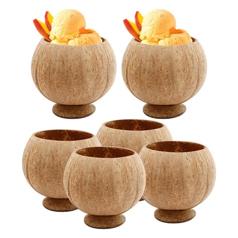 PRICES MAY VARY. Unique Style Cups: 100% natural coconut shell cups, set of 6. Enjoy your favorite drink or dessert from these coconut shell cups with ease Natural Coconut Shell Cups: Genuine natural coconut shells, may have cracks, dents and imperfections, and the coconut shells are not round, they are irregularly rounded Multi-purpose: Coconut shell cups can be used to hold ice cream, drinks or small dishes, so you can feel a different Hawaiian or Caribbean theme party Luau Party Supplies: Haw Carribean Decorations Party, Tulum Theme Party, Luau Table Decorations, Caribbean Theme Party, Wedding Luau, Tiki Party Decorations, Tropical Dishes, Amazon Findings, Luau Centerpieces