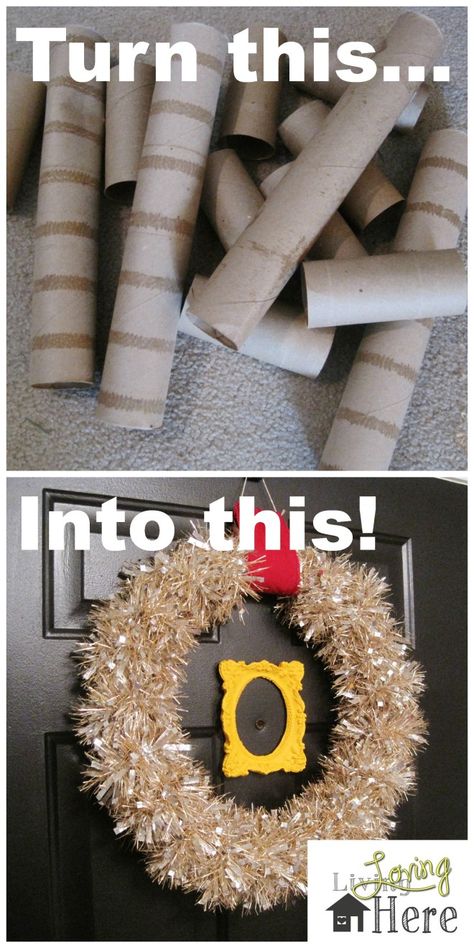 Toilet Paper Tube Halloween Crafts, Cardboard Tube Crafts Christmas, Cardboard Wreath Diy, Cardboard Tube Crafts For Adults, Toilet Paper Roll Crafts For Adults Diy, Toilet Paper Roll Diy, Roll Wreath, Paper Wreath Diy, Cardboard Tube Crafts