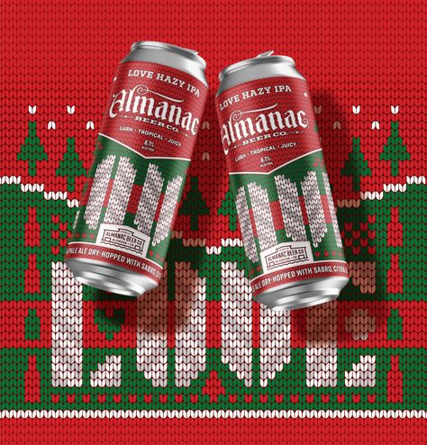 Almanac Beer Co. Holiday Edition Love IPA — DKNG Xmas Drinks, Holiday Beer, Beer Collection, Beer Graphic, Holiday Symbols, Christmas Beer, Free Rein, Holiday Sweaters, Alcohol Packaging