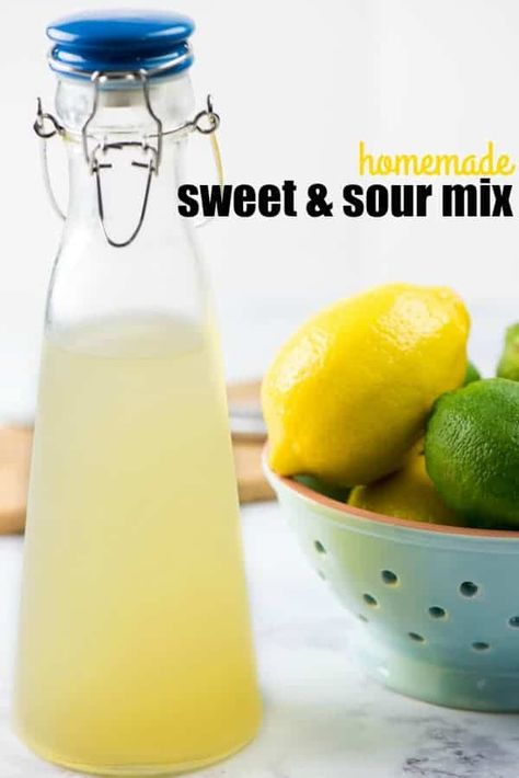 Sweet And Sour Mix Recipe, Homemade Sweet And Sour Mix, Homemade Sour Mix, Sour Drink, Fall Eats, Easy Juice Recipes, Party Drinks Alcohol, Sour Foods, Sour Mix