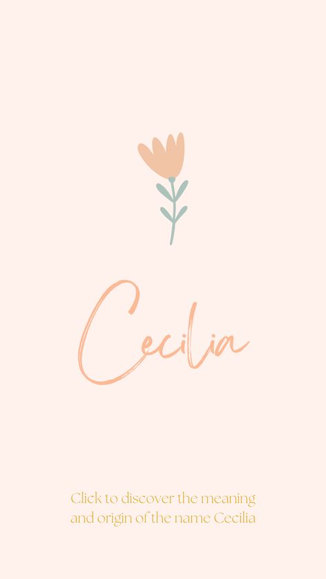 Discover the meaning and origin of the name Cecilia. Cecilia Tattoo, Cecilia Name, Cecilia Name Meaning, Meaningful Baby Names, Santa Cecilia, Uncommon Baby Names, Popular Baby Names, Architecture Drawing Sketchbooks, Cute Baby Names