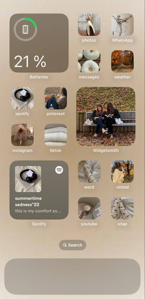 Fall Aesthetic Iphone Layout, Autumn Ios 16 Wallpaper, Fall Ios Homescreen Ideas, Ios Fall Home Screen, Fall Phone Theme Ideas, Fall Ios Layout, Autumn Iphone Layout, Autumn Homescreen Wallpaper, Fall Widget Ideas