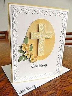 Easter Cards To Make, Christian Easter Cards Handmade, Cute Easter Cards, Cross Cards, Diy Easter Cards, Easter Cards Religious, Stampin Up Easter Cards, Confirmation Cards, Easter Cards Handmade