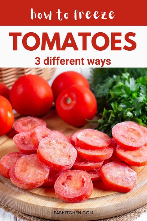 An easy guide on how to freeze tomatoes in three simple ways. Perfect for anyone looking to preserve tomatoes and enjoy them year-round. #FreezingTomatoes #KitchenHacks #FoodStorage Can You Freeze Tomatoes Whole, Freezing Tomatoes Easy, How To Freeze Tomatoes, Freezing Tomatoes, Summer Flavors, Vegetable Benefits, Deep Freeze, Healthy Benefits, Sliced Tomato